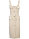Elisabetta Franchi Chain-detail Midi Dress In Beige