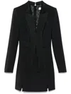 Elisabetta Franchi Satin-lapels Crepe Mini Dress In Black