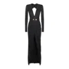Elisabetta Franchi Piercing-detail Jersey Gown In Black