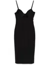 Elisabetta Franchi Black Midi Pencil Dress With A Back Slit In Black