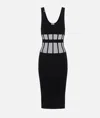 Elisabetta Franchi Form-fitting Knit Midi Dress In Black