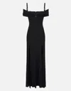 Elisabetta Franchi Red Carpet Crepe Jersey Dress With Corset In Black