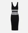 Elisabetta Franchi Form-fitting Knit Midi Dress In Black