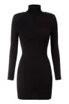 Elisabetta Franchi Schwarze Strickkleid Mit Hohem Kragen In Black