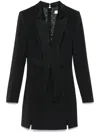 Elisabetta Franchi Satin-lapels Crepe Mini Dress In Black