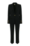 Elisabetta Franchi Single Breasted Suit With Gold Buttons In Black