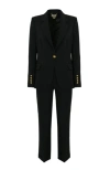 Elisabetta Franchi Single Breasted Suit With Gold Buttons In Black
