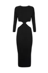 Elisabetta Franchi Crewneck Cut-out Maxi Dress With Gold Detail In Black