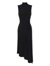 Elisabetta Franchi Asymmetric Black Midi Dress In Black