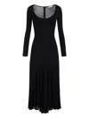 Elisabetta Franchi Flared Black Evening Dress With Fitted Bodice In Black