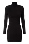 Elisabetta Franchi Schwarze Strickkleid Mit Hohem Kragen In Black