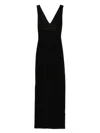 Elisabetta Franchi Black Long Dress In Openwork Knit In Black