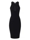 Elisabetta Franchi Dress In Knit Fabric With Crossover Laces In Black
