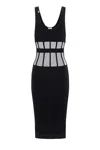 Elisabetta Franchi Form-fitting Knit Midi Dress In Black