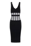 Elisabetta Franchi Form-fitting Knit Midi Dress In Black