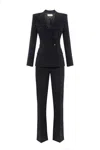 Elisabetta Franchi Tailored Double-breasted Blazer With Flared Trousers In Black