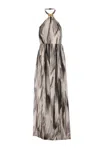 Elisabetta Franchi Abstract-print Maxi Dress In Black