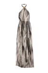 Elisabetta Franchi Abstract-print Maxi Dress In Black