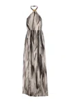 Elisabetta Franchi Abstract-print Maxi Dress In Black