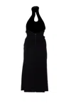 Elisabetta Franchi Black Ruffled Dress In Black