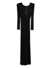 Elisabetta Franchi Red Carpet Dress In Shiny Viscose Jersey In Black