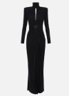 Elisabetta Franchi Red Carpet Dress With Drapes In Black