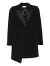 Elisabetta Franchi Satin-lapel Double-breasted Mini Dress In Black