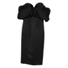 Elisabetta Franchi Off-shoulder Ruffled Midi Dress In Black