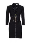 Elisabetta Franchi Dress In Neoprene Fabric With Corset Details In Black