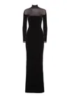 Elisabetta Franchi Red Carpet Dress In Velvet And Jersey Fabrics In Black