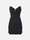 Elisabetta Franchi Black Lightweight Crepe Bustier Dress In Black