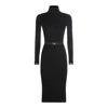 Elisabetta Franchi Black Viscose Midi Dress In Black