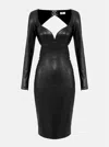 Elisabetta Franchi Cut-out Dress With Jewel Hooks In Black