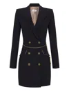 Elisabetta Franchi Chain-embellished Double-breasted Dress In Black