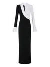 Elisabetta Franchi Red Carpet Dress In Lightweight Crepe Fabric In Black