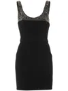 Elisabetta Franchi Bead-embellished Mini Dress In Black