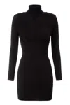 Elisabetta Franchi Schwarze Strickkleid Mit Hohem Kragen In Black