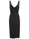 Elisabetta Franchi Bustier-top Crepe Midi Dress In Black