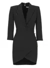 Elisabetta Franchi Button-detailed Crepe Mini Dress In Black