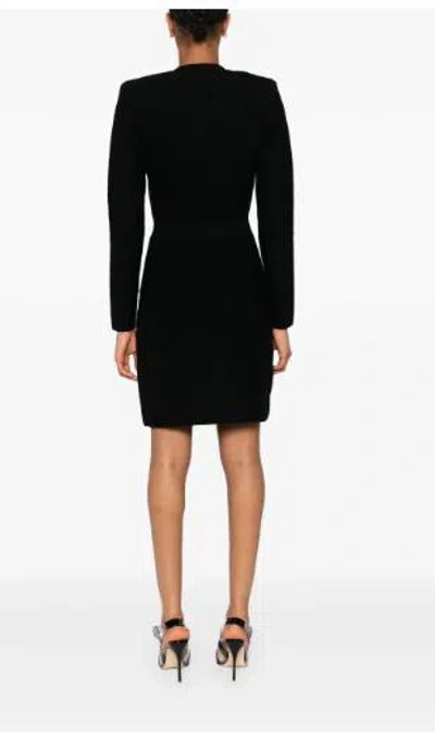 Elisabetta Franchi Robe Manteau Dress In Boucle Wool In Black