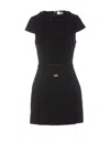 Elisabetta Franchi Stretch Viscose Dress With Logo In Black