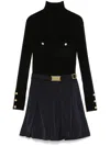 Elisabetta Franchi Embroidered-logo Mini Dress In Black