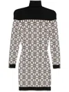 Elisabetta Franchi Form-fitting White Dress With Geometric Pattern In Black