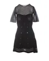 Elisabetta Franchi Fitted Mini Dress With Textured Design And Flared Hem In Black