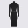 Elisabetta Franchi Black Viscose Midi Dress In Black