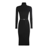 Elisabetta Franchi Black Viscose Midi Dress In Black