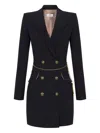 Elisabetta Franchi Chain-embellished Double-breasted Dress In Black