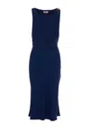 Elisabetta Franchi Lace-up Detail Bustier Midi Dress In Blue