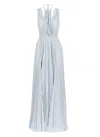 Elisabetta Franchi Knee Length Sleeveless Dress With Belted Waist In Blue