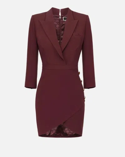 Elisabetta Franchi V-neck Crepe Mini Dress In Red